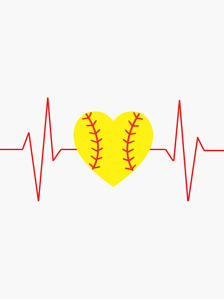 "Softball Heart Beat" Sticker for Sale by SweetPear Redbubble
