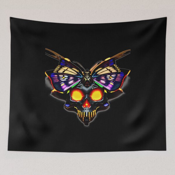 Item preview, metal cyber sci fi skull moth designed and sold by Capacitor-Ant.