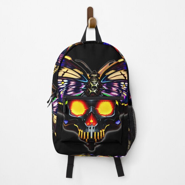 Item preview, metal cyber sci fi skull moth designed and sold by Capacitor-Ant.