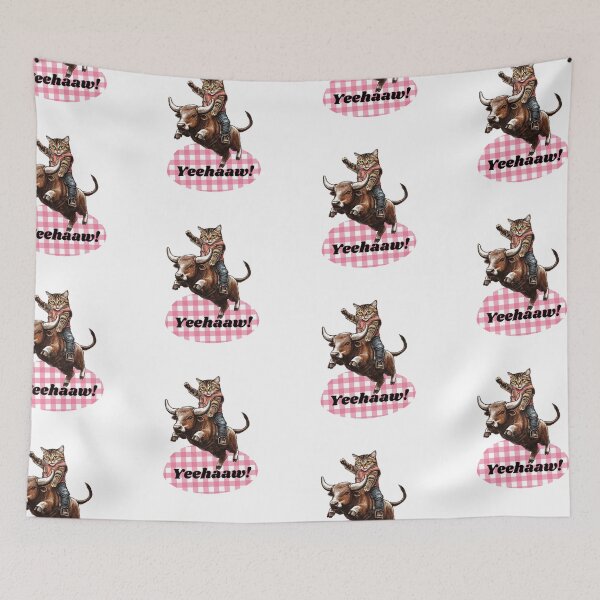 Item preview, Yeehaw! Ride 'Em - Bull Riding Cat Cowboy designed and sold by zwrohn.