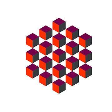 Artwork thumbnail, Geometric Cubes Math Design by Chengly