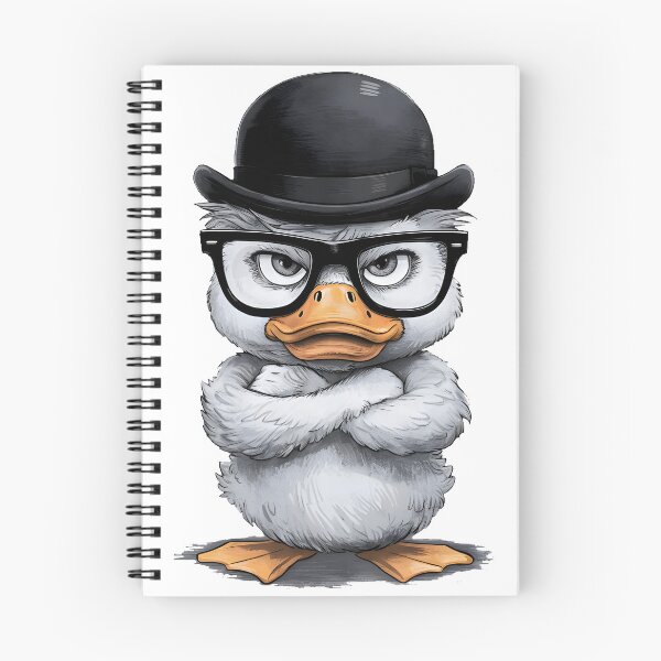 Item preview, Quirky Duck Portrait with Glasses and Hat designed and sold by ArtsyWishesShop.