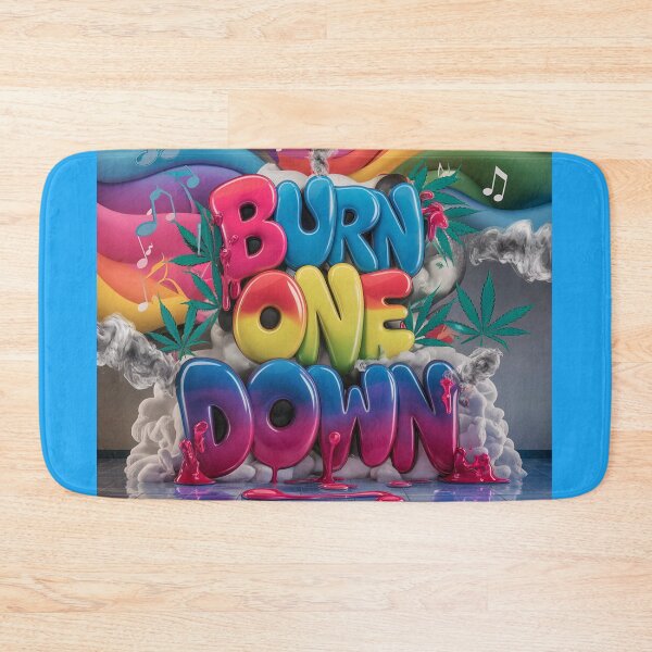 Artikelvorschau, Farbenfrohe Grafik mit Marihuana-Topf „Burn One Down“ entworfen und verkauft von JLEmporium.