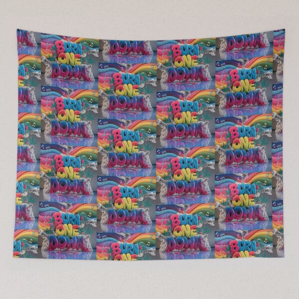 Item preview, Colorful Burn One Down Marijuana Pot Graphic Art designed and sold by JLEmporium.