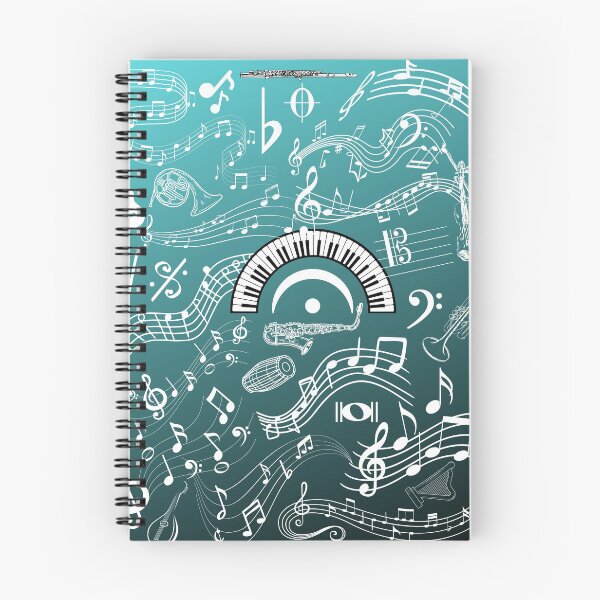 Item preview, Musical Instruments Notation & Symbols On Turquoise Gradient designed and sold by BrightrDayMusicArt.