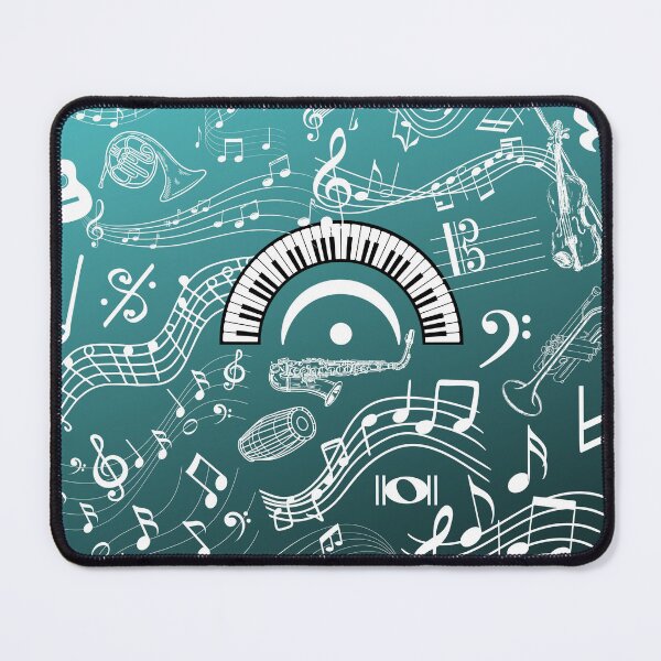 Item preview, Musical Instruments Notation & Symbols On Turquoise Gradient designed and sold by BrightrDayMusicArt.