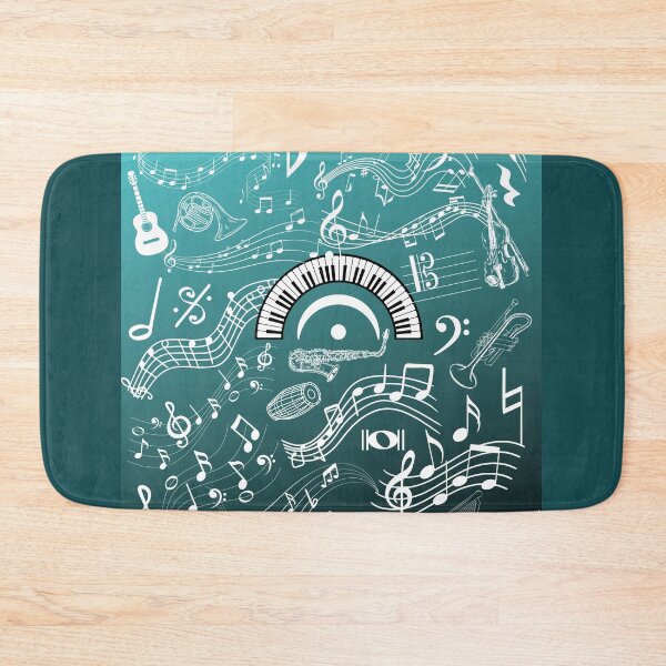 Item preview, Musical Instruments Notation & Symbols On Turquoise Gradient designed and sold by BrightrDayMusicArt.