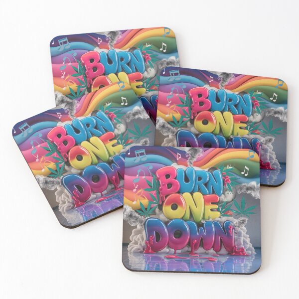 Item preview, Colorful Burn One Down Marijuana Pot Graphic Art designed and sold by JLEmporium.