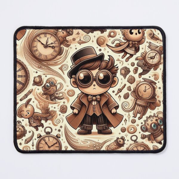 Item preview, Whimsical Time Travelers Fabric Pattern: Vintage Goggles and Anachronistic Adventures designed and sold by Rui Fernandes.