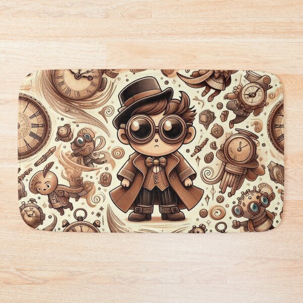 Item preview, Whimsical Time Travelers Fabric Pattern: Vintage Goggles and Anachronistic Adventures designed and sold by Rui Fernandes.