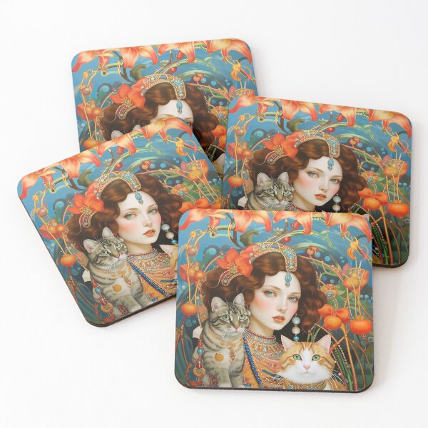 Item preview, Beautiful girl with a cat. designed and sold by Natalia-Vlad.