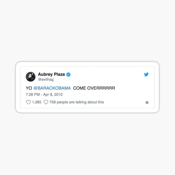 Aubrey Plaza Funny Tweet Sticker