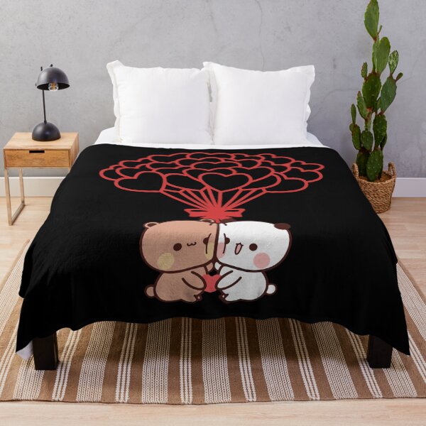 Item preview, BuBu Panda and DuDu Bear with Heart Balloons designed and sold by Pandety.