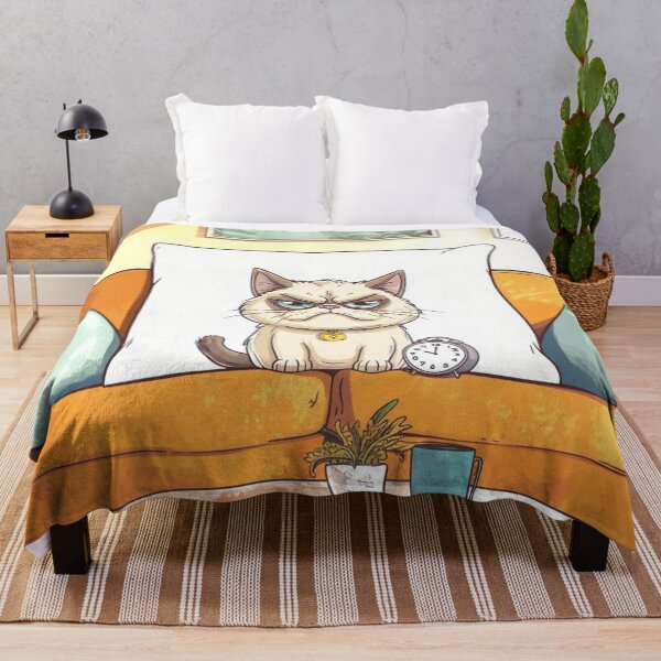 Item preview, Grumpy Cat Meme with Morning Sad Face  designed and sold by memememescat.