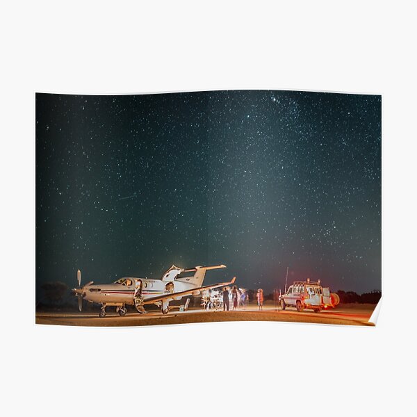 RFDS Evac Under a Starry Southern Sky - Tjuntjuntjara, Great Victoria Desert, WA - Take 2 Poster