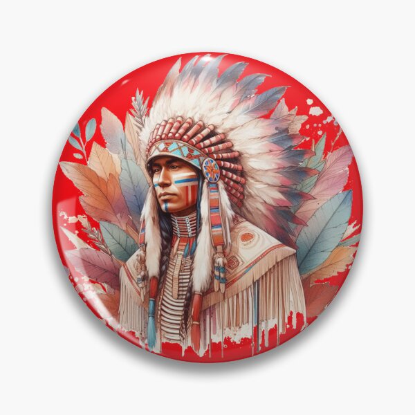 Item preview, Traditional Native Canadian Chief 3D Sketch,    designed and sold by PaintMeWorld.