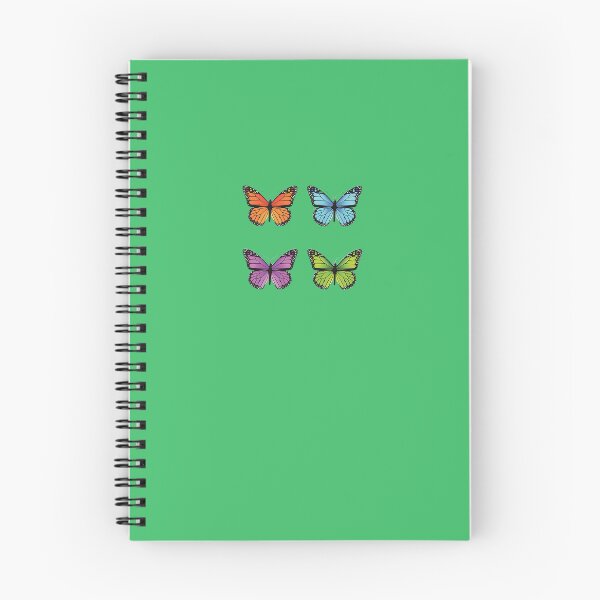Item preview, multicolored butterfly spiral bound notebook designed and sold by Aye-sthetic.