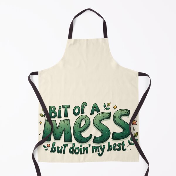 Item preview, "Bit of a mess but doin my best" mental health motivational quote goblincore forest theme forestcore cottagecore girly designed and sold by Fantasy Cache.