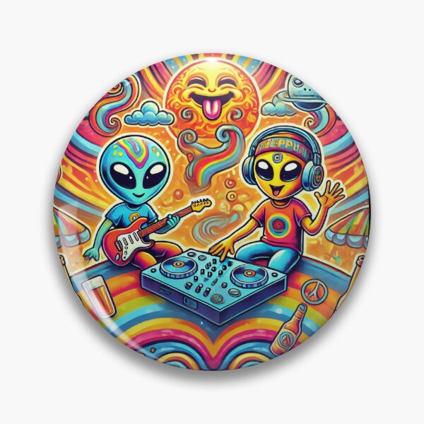 Item preview, Psychedelic Alien DJ Moon Vibes designed and sold by Noussairox.