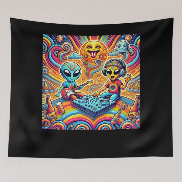 Item preview, Psychedelic Alien DJ Moon Vibes designed and sold by Noussairox.