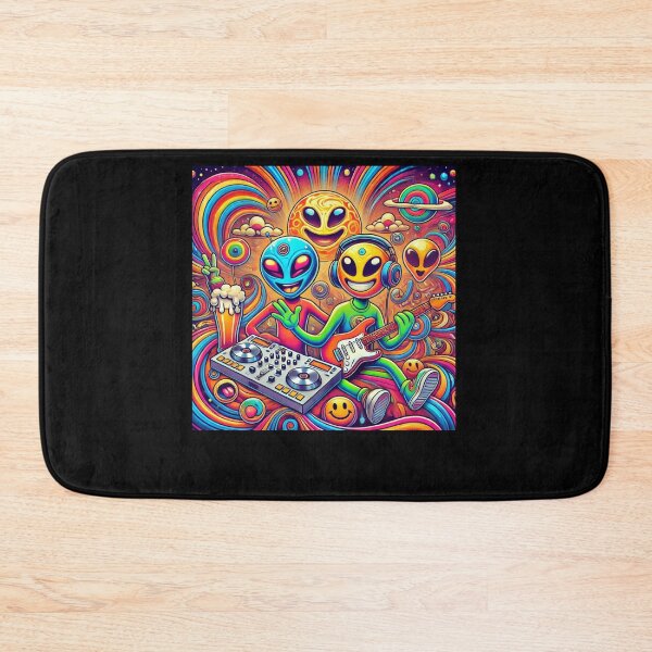 Item preview, Psychedelic Alien Duo on a Cosmic Moon Trip designed and sold by Noussairox.