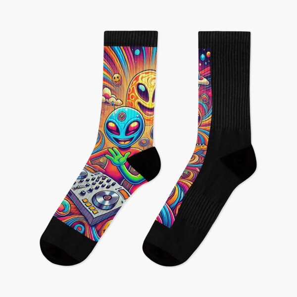 Item preview, Psychedelic Alien Duo on a Cosmic Moon Trip designed and sold by Noussairox.