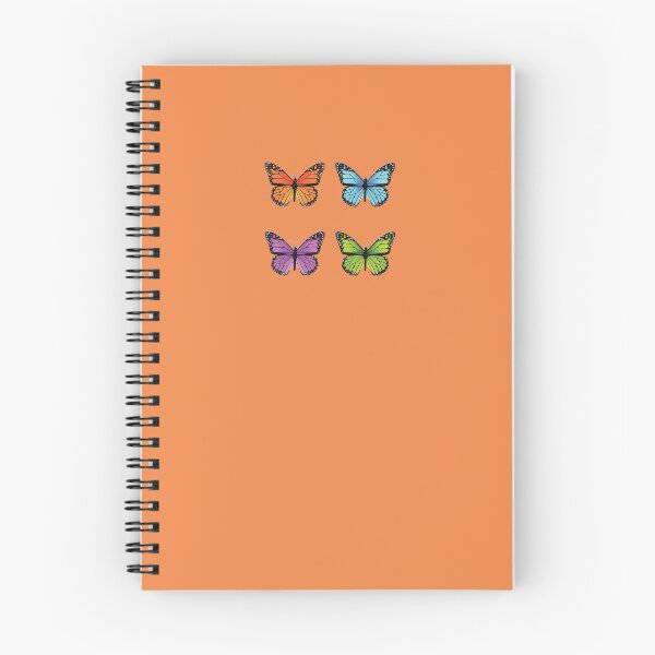 Item preview, multicolored butterfly spiral bound notebook designed and sold by Aye-sthetic.