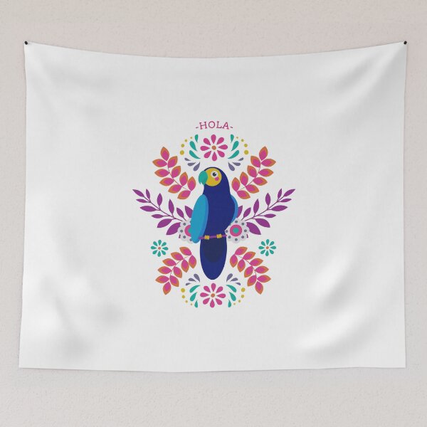 Item preview, Hola! with parrot and flowers Hispanic Heritage inspired T-Shirt  designed and sold by GuesthozGraphix.