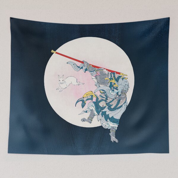 Item preview, The Jade Rabbit and Sun Wukong - Traditional Japanese Print designed and sold by HistorySimple.