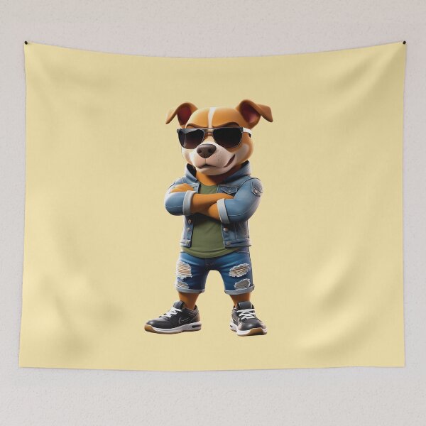 Item preview, Stylish cartoon dog poses coolly designed and sold by Robo-toons.