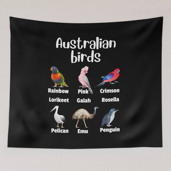 Item preview, Australian birds cute Aussie parrots Emu Penguin zoology designed and sold by Artstastic.