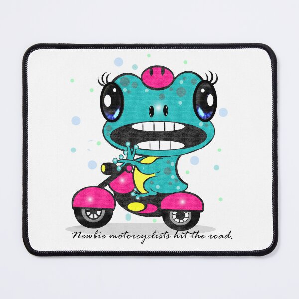 Item preview, Funny frog -- "Newbie motorcyclists hit the road." designed and sold by Shirley cute art .