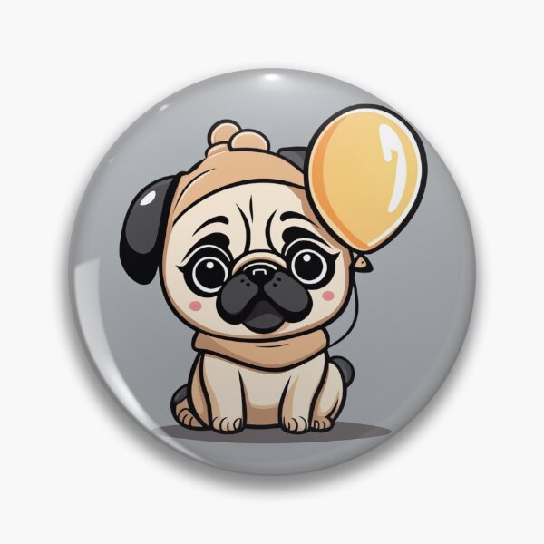 Item preview,  Cute Baby Wearing Pug Dog Costume with Bone Balloon Cartoon Vector Icon Illustration designed and sold by hjian8219.