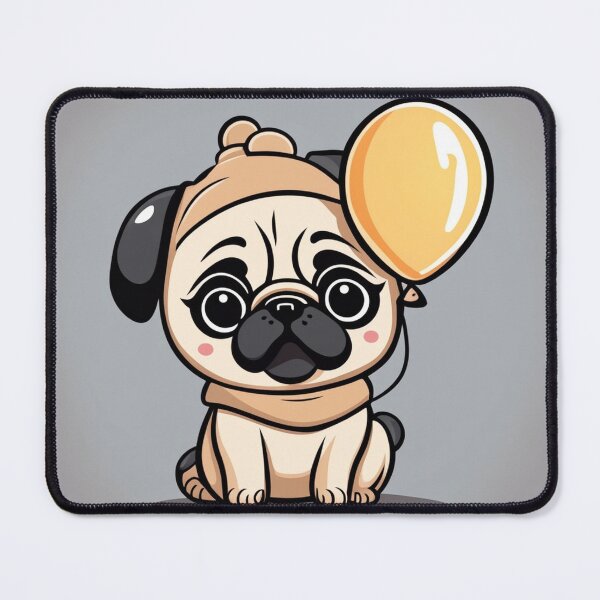 Item preview, Cute Baby Wearing Pug Dog Costume with Bone Balloon Cartoon Vector Icon Illustration designed and sold by hjian8219.