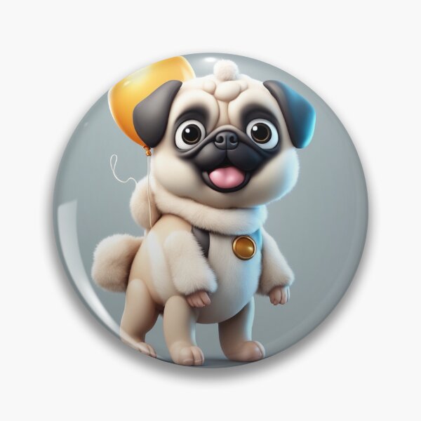 Item preview,  Cute Baby Wearing Pug Dog Costume with Bone Balloon Cartoon Vector Icon Illustration designed and sold by hjian8219.