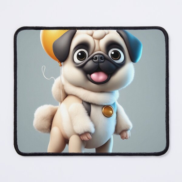 Item preview, Cute Baby Wearing Pug Dog Costume with Bone Balloon Cartoon Vector Icon Illustration designed and sold by hjian8219.