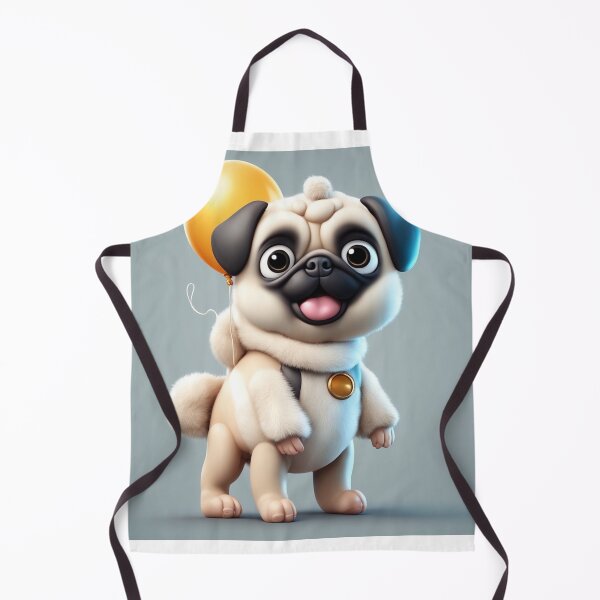 Item preview,  Cute Baby Wearing Pug Dog Costume with Bone Balloon Cartoon Vector Icon Illustration designed and sold by hjian8219.