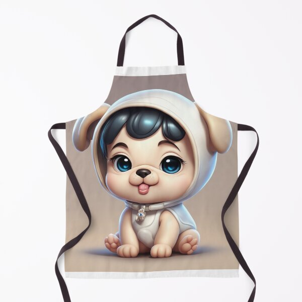 Item preview,  Cute Baby Wearing Pug Dog Costume with Bone Balloon Cartoon Vector Icon Illustration designed and sold by hjian8219.