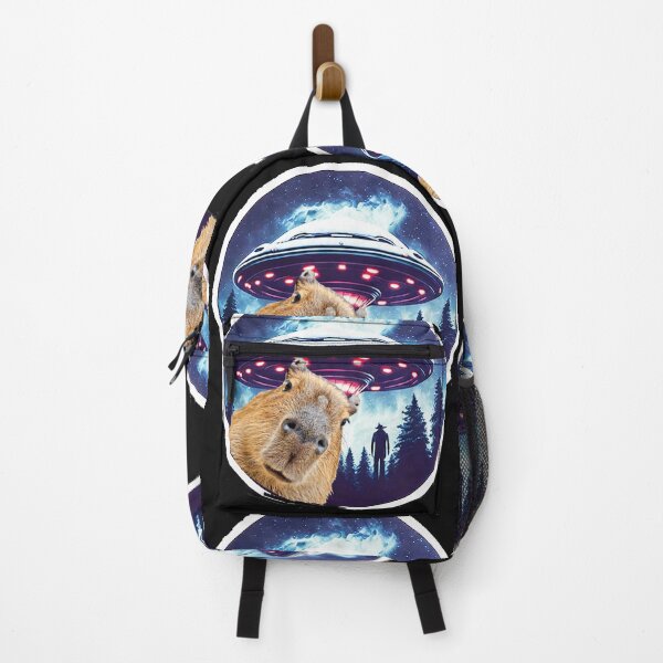 Item preview, Funny Capybara selfie with UFOs aliens invasion 2024 designed and sold by erozzz.