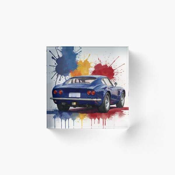 Item preview, Coche azul con explosión de pintura al fondo. designed and sold by JohnChocolate.