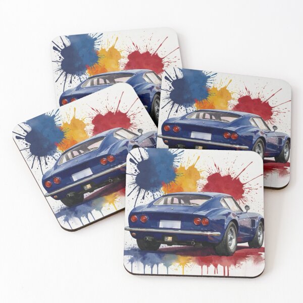 Item preview, Blue car with paint explosion in the background designed and sold by JohnChocolate.