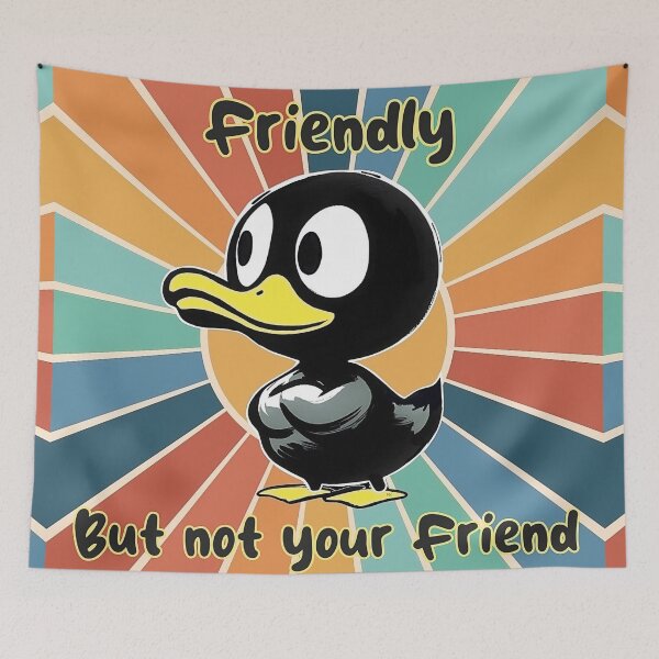 Item preview, Friendly Sarcastic Duck - Funny Cartoon and Retro Background designed and sold by HausKatz.