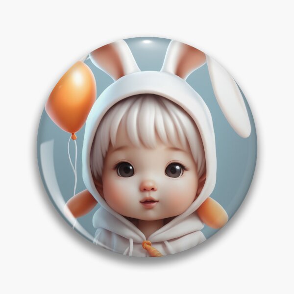 Item preview, Cute Baby Wearing Rabbit Costume with Carrot Balloon Cartoon Vector Icon Illustration designed and sold by hjian8219.