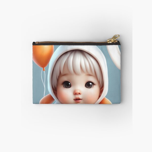 Item preview, Cute Baby Wearing Rabbit Costume with Carrot Balloon Cartoon Vector Icon Illustration designed and sold by hjian8219.