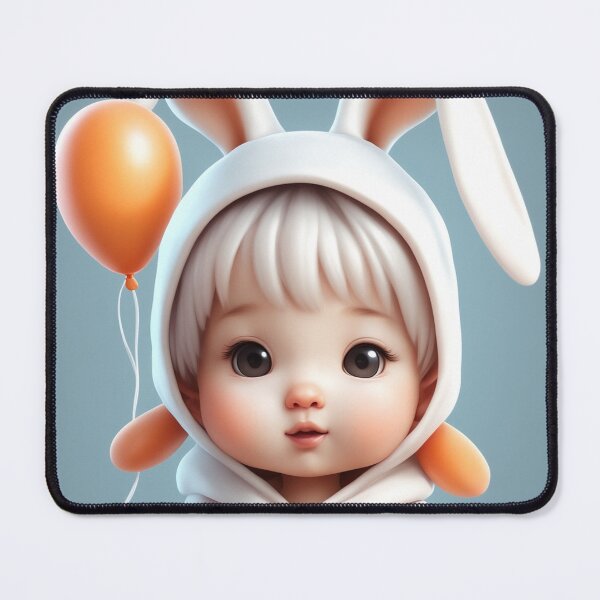 Item preview, Cute Baby Wearing Rabbit Costume with Carrot Balloon Cartoon Vector Icon Illustration designed and sold by hjian8219.