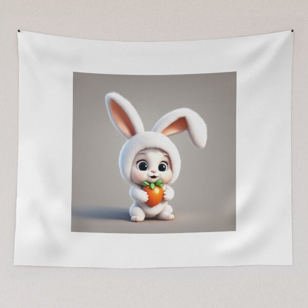 Item preview, Cute Baby Wearing Rabbit Costume with Carrot Balloon Cartoon Vector Icon Illustration designed and sold by hjian8219.