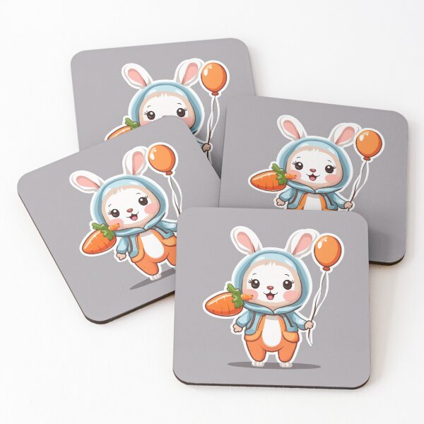 Item preview, Cute Baby Wearing Rabbit Costume with Carrot Balloon Cartoon Vector Icon Illustration designed and sold by hjian8219.