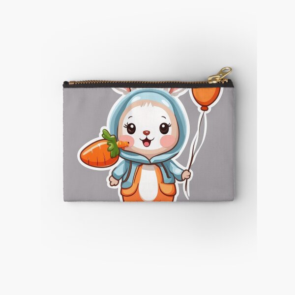 Item preview, Cute Baby Wearing Rabbit Costume with Carrot Balloon Cartoon Vector Icon Illustration designed and sold by hjian8219.