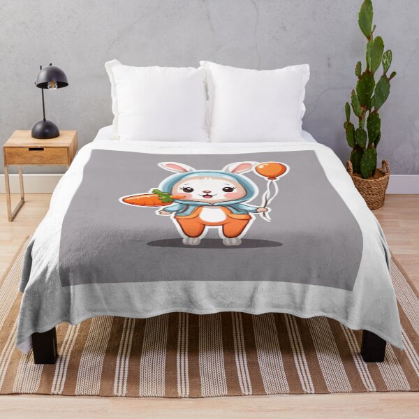 Item preview, Cute Baby Wearing Rabbit Costume with Carrot Balloon Cartoon Vector Icon Illustration designed and sold by hjian8219.