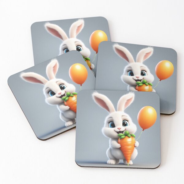 Item preview, Cute Baby Wearing Rabbit Costume with Carrot Balloon Cartoon Vector Icon Illustration designed and sold by hjian8219.
